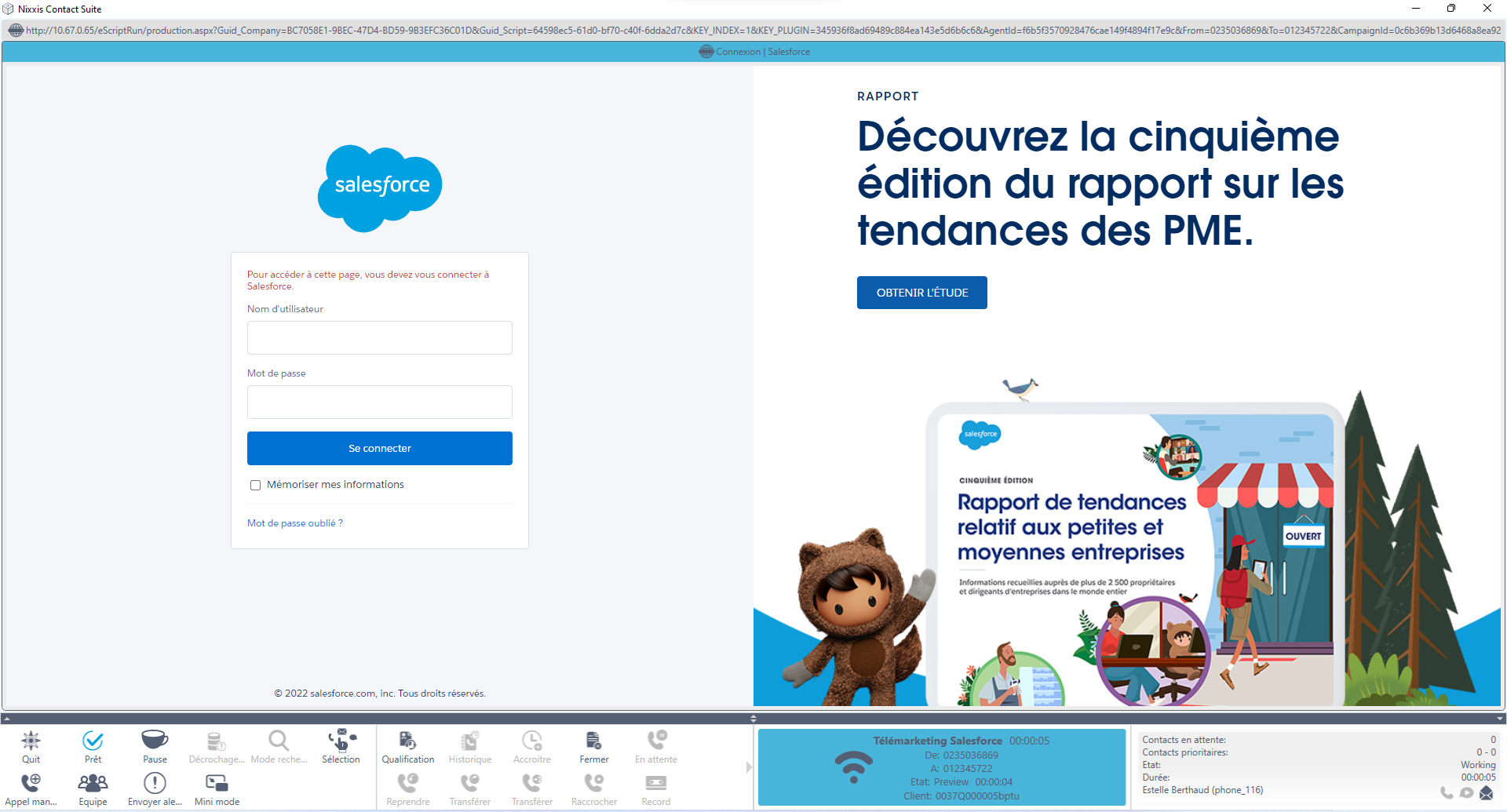 Logiciel interfaçable avec Salesforce pour call center