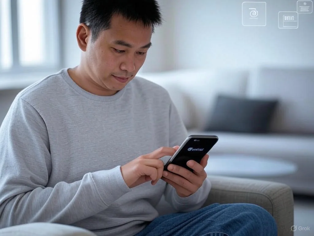 Khách hàng Việt Nam đang sử dụng chatbot thương mại điện tử trên smartphone để hỗ trợ mua sắm 24/7, với biểu tượng CRM và ERP ở nền.